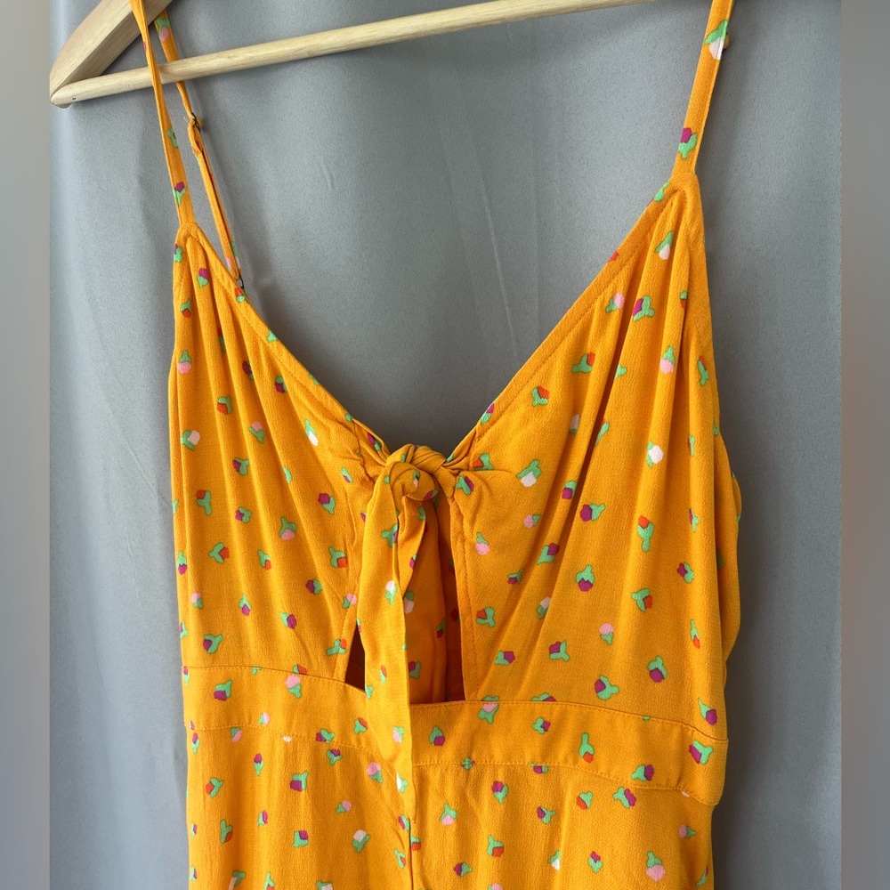 NWT Floral Retro Knot Front Cut Out Midi Sun Dress- Small - Picture 4 of 10